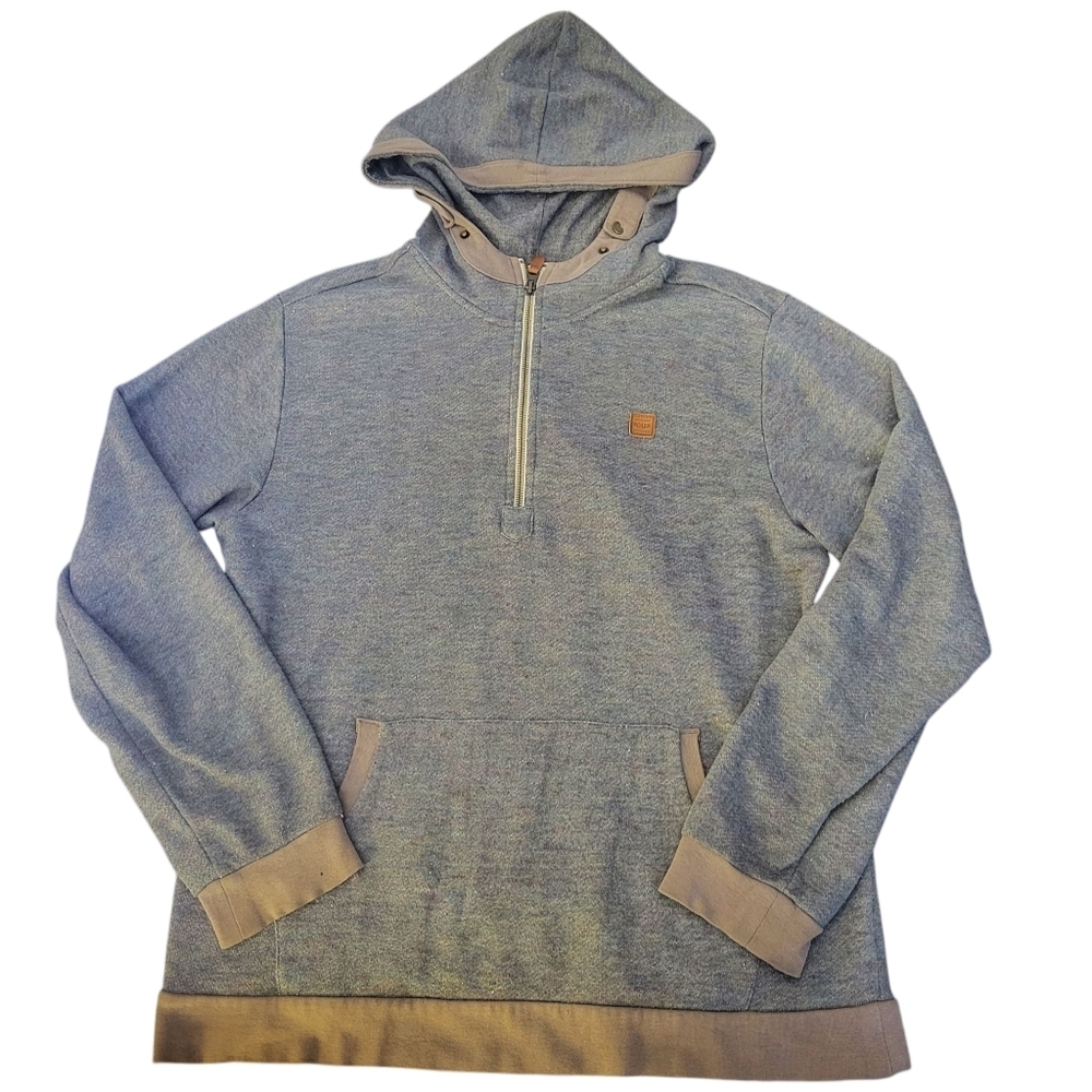 Roark Revival // Men's Vintage Speckled 1/4 Zip Knit Hoodie / Grey / Large